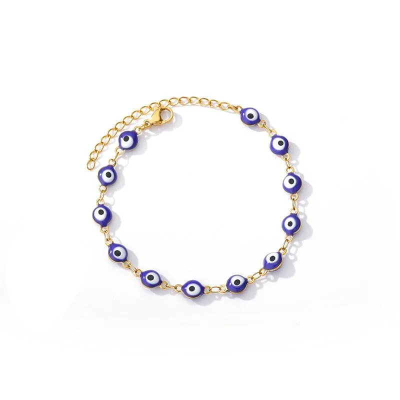 Stainless Steel Evil Eye Anklets For Women