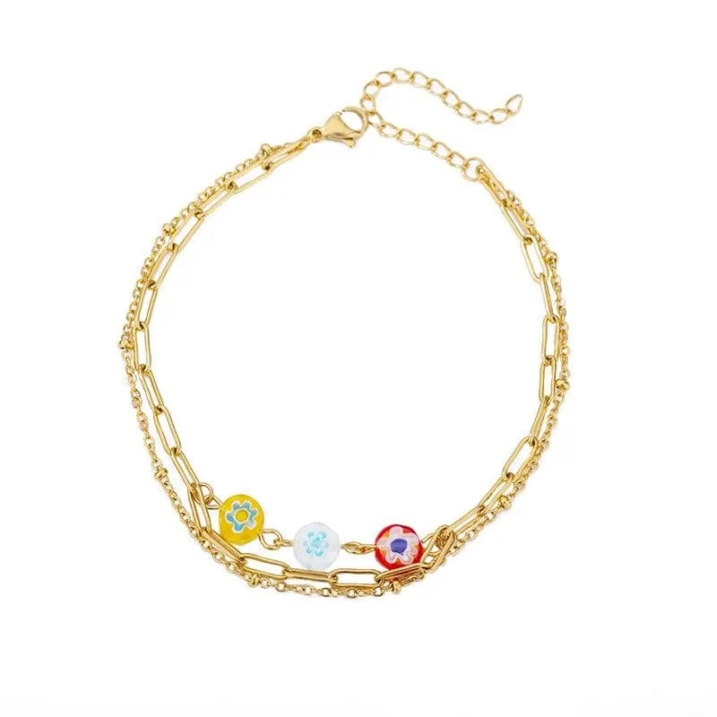 Stainless Steel Evil Eye Anklets For Women