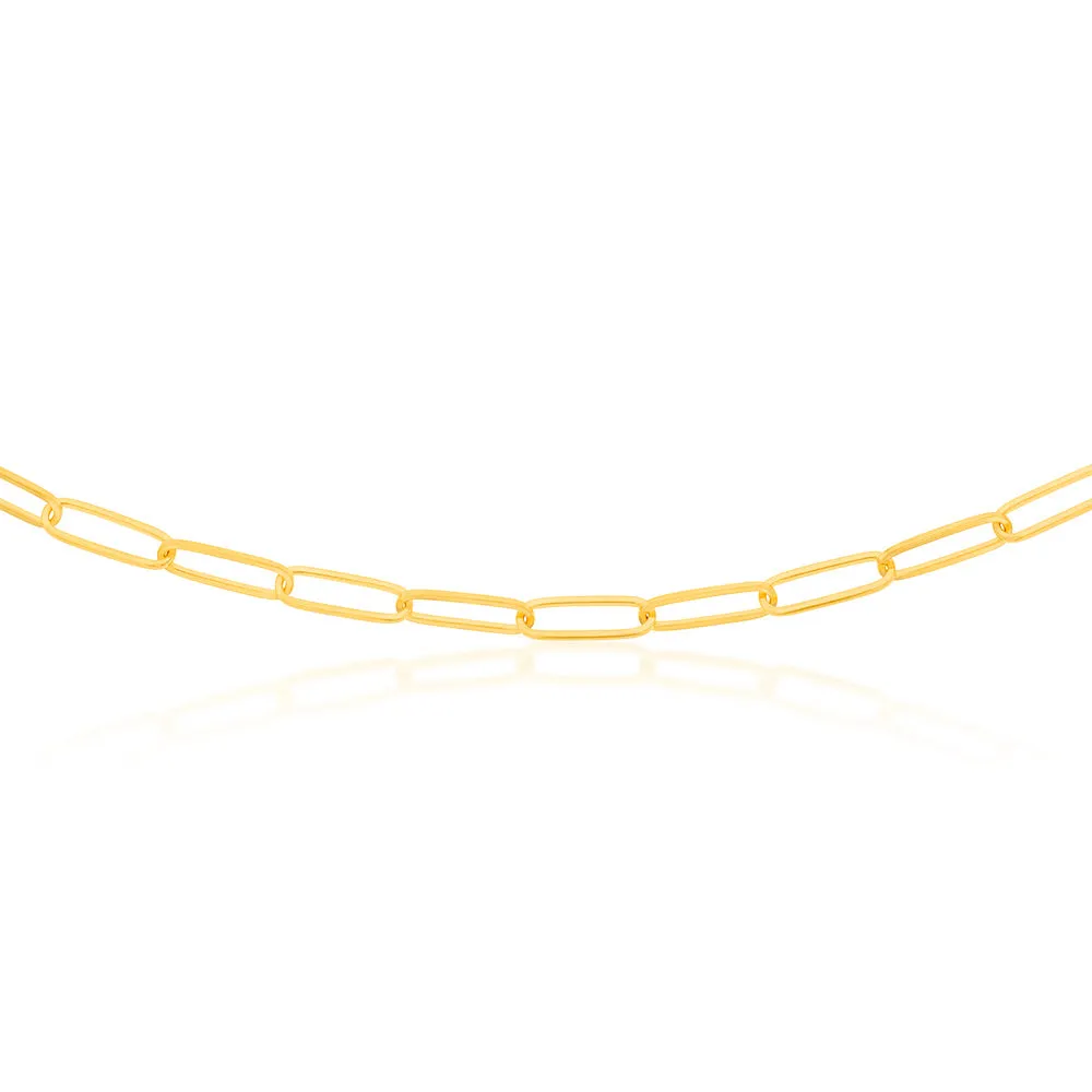 Sterling Silver Gold Plated Paperclip 110 Gauge 60cm Chain