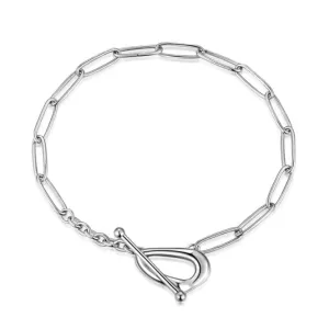 Sterling Silver Rhodium Plated Link Bracelet ERLB015