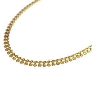 Sun Charm Brass Choker Necklace