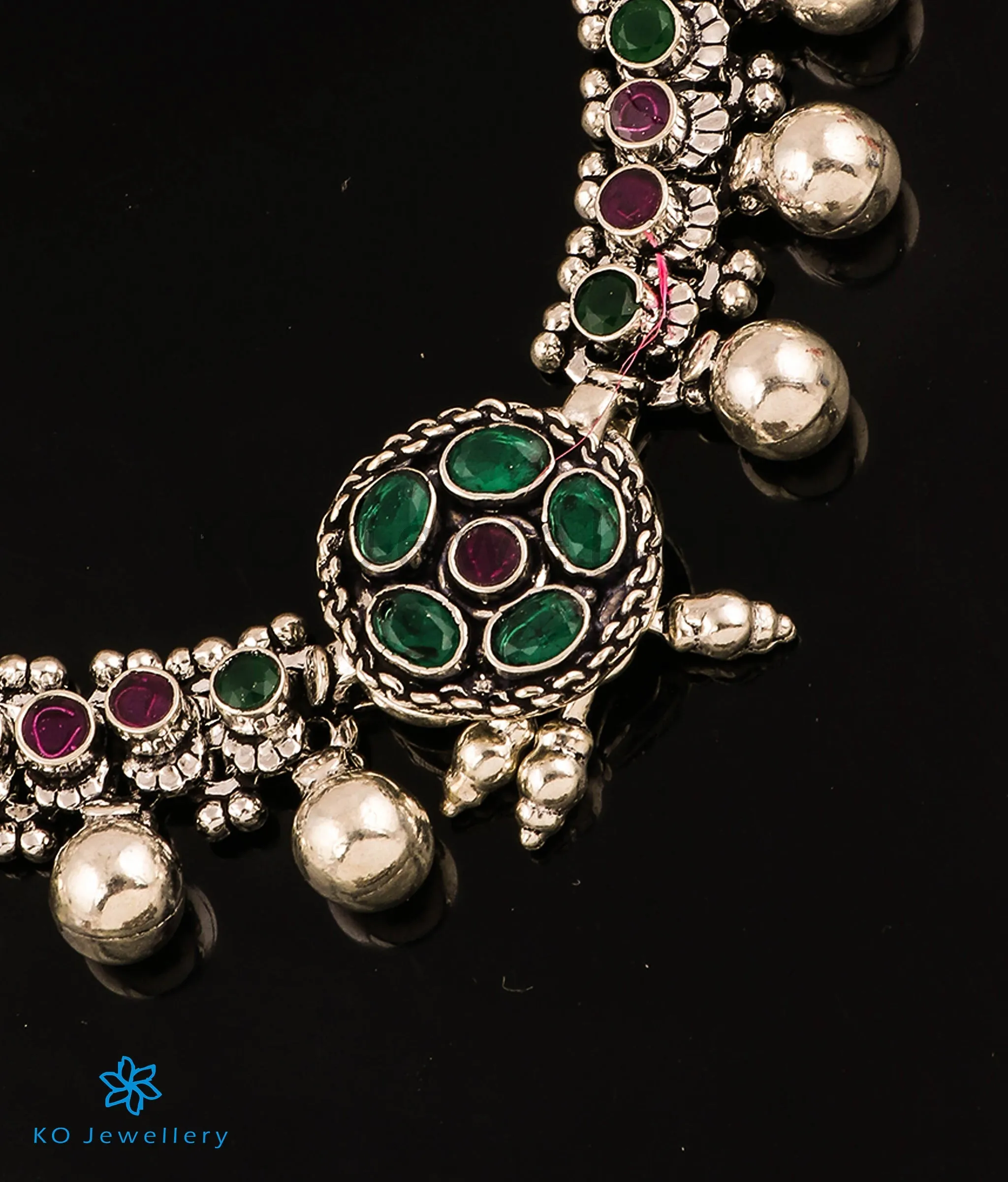 The Ratnaraj Silver Bridal Gemstone Anklets