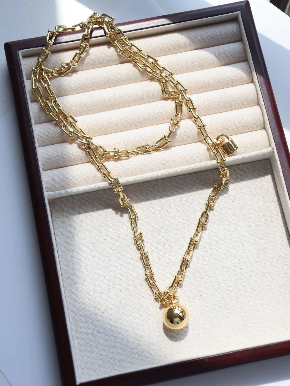 Trendy Gold Plated U-shaped Thick Chain Necklace