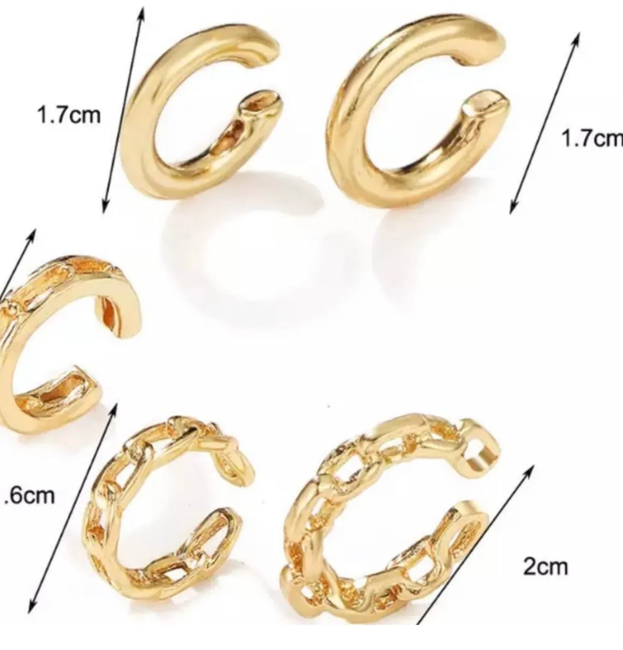 Trendy Gold Stackable Ear Cuffs Set