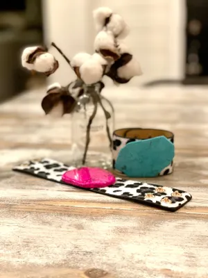 Turquoise & Leopard Cuffs