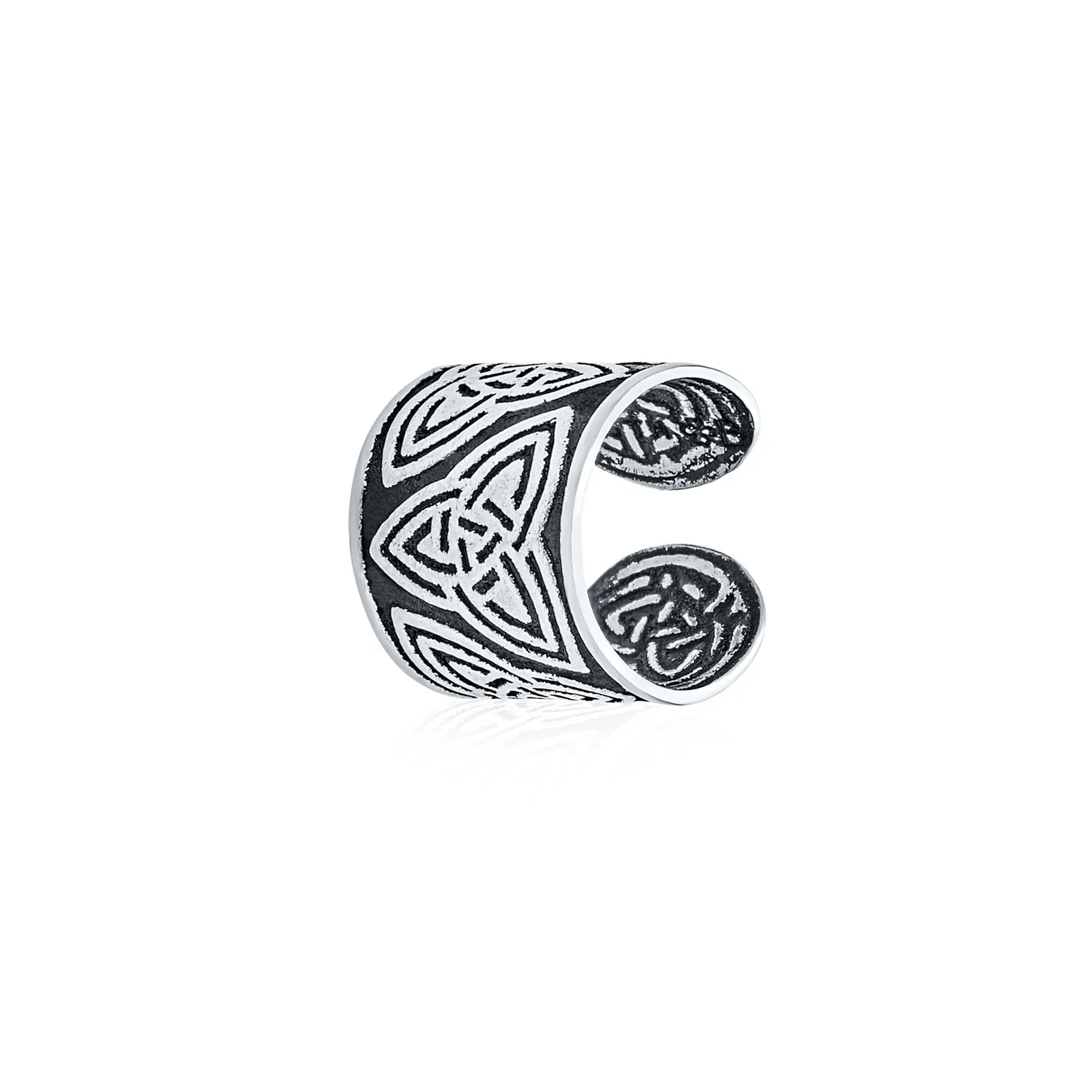 Unisex Boho Celtic Knot Ear Cuff Cartilage Earring Non-Pierced Sterling Silver