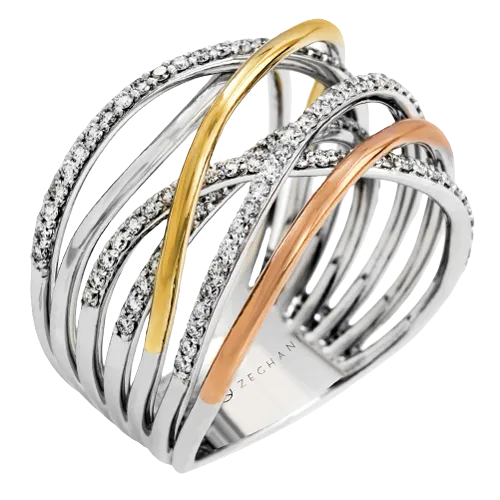 ZR1291 Right Hand Ring in 14k Gold with Diamonds